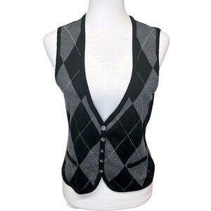 Talbots Argyle Merino Wool Sweater Vest